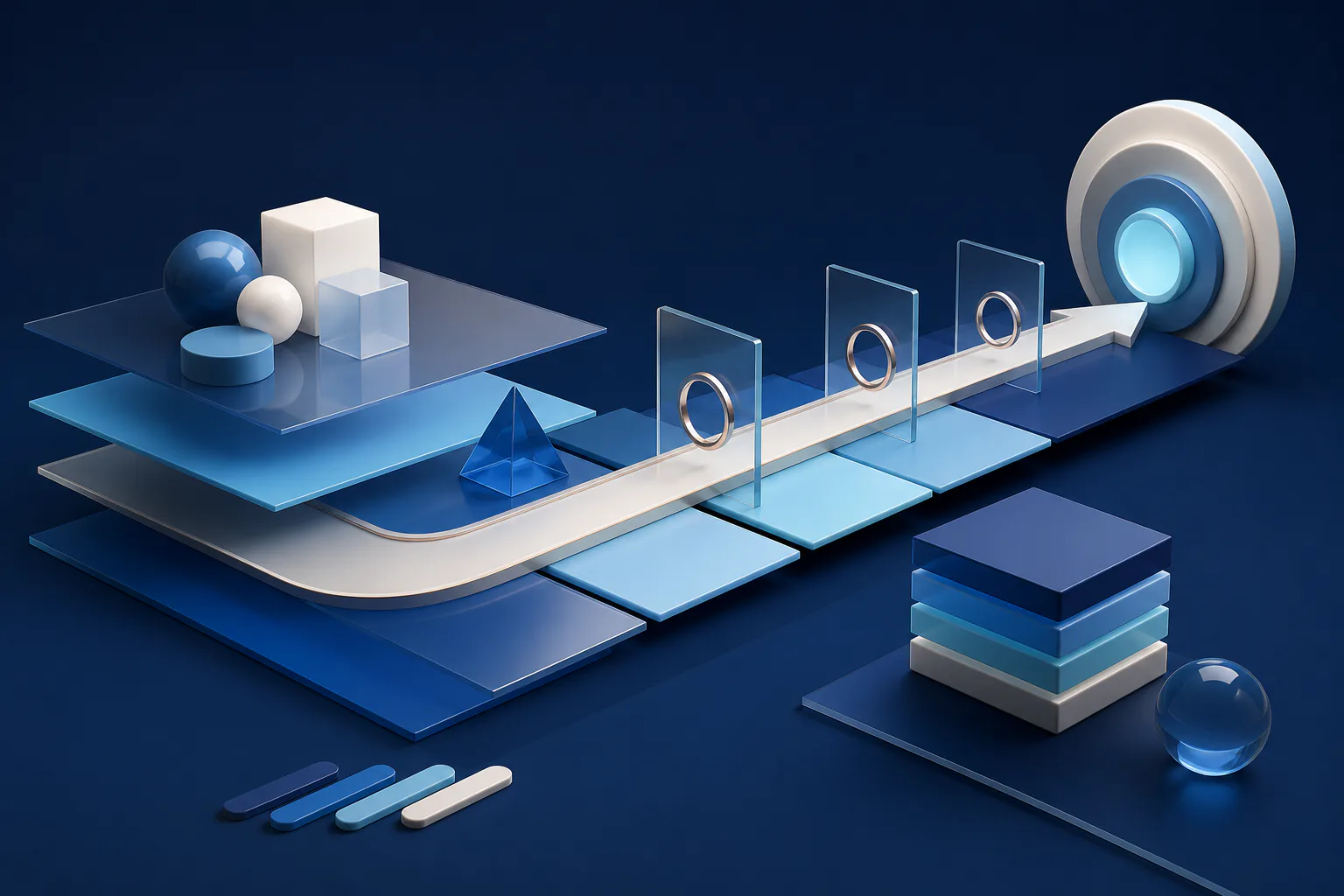 Abstract project control system balancing time, scope and risk axes
